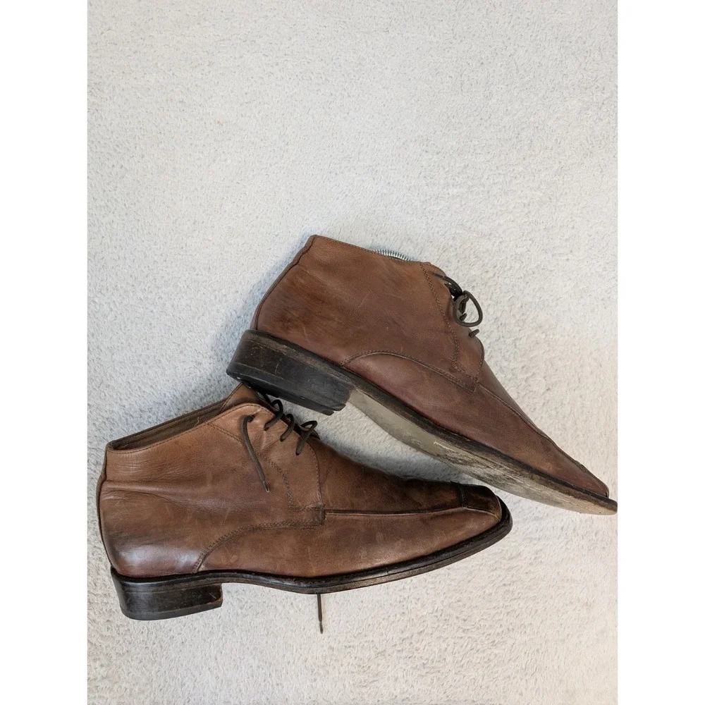 LA QUERCE SUPER PRIME GIGANTIC Made In Italy Leather Chucca Boots Brown Men 9/10